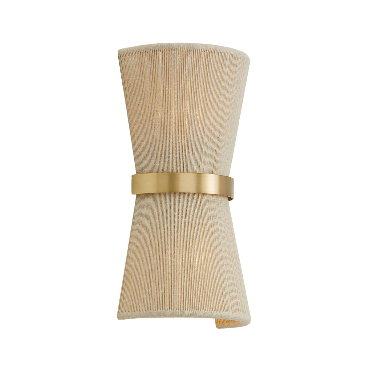 Beacon 2 Light Wall Sconce 16", Patina Brass with Natural Rope