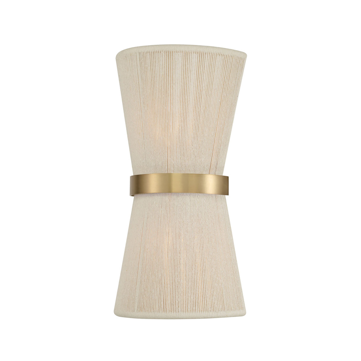 Beacon 2 Light Wall Sconce 16", Patina Brass with Natural Rope