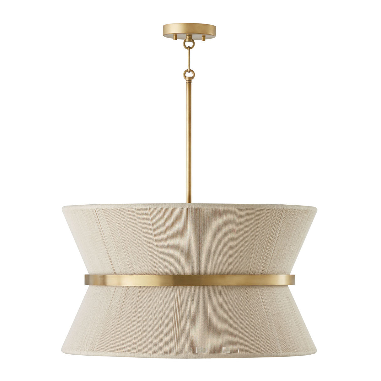 Beacon Pendant 24", Patina Brass with Natural Rope