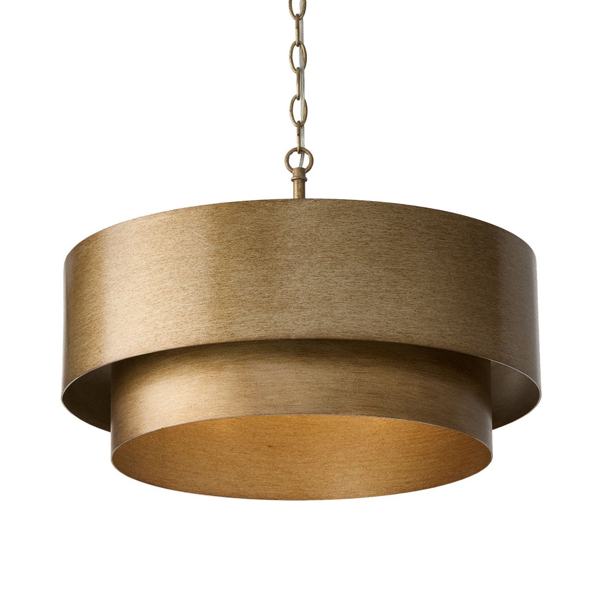 Reed Chandelier 21", Textured Brushed Brass