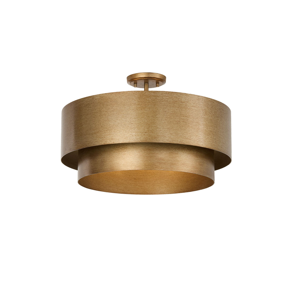 Reed Semi-Flush 21", Textured Brushed Brass