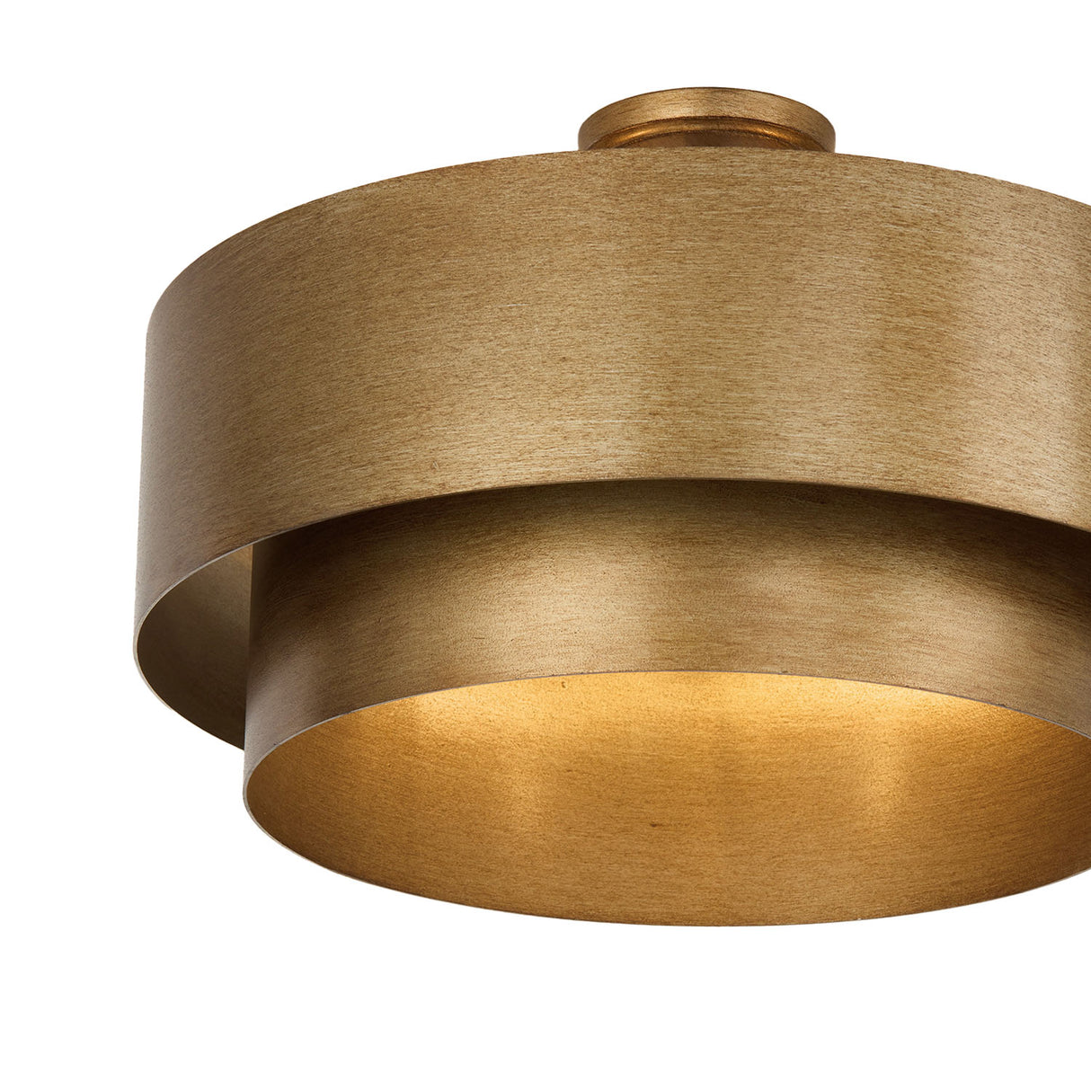 Reed Semi-Flush 21", Textured Brushed Brass
