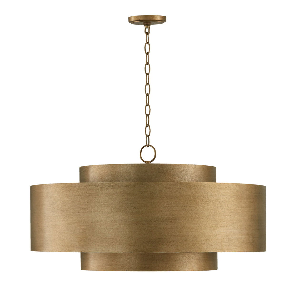 Reed Chandelier 30", Textured Brushed Brass
