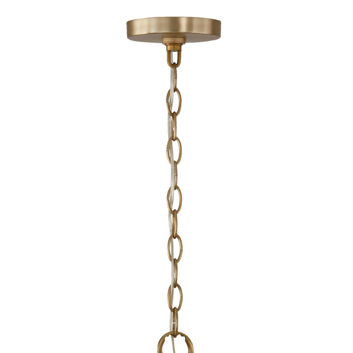 Leery Chandelier 31", Whitewash and Matte Brass