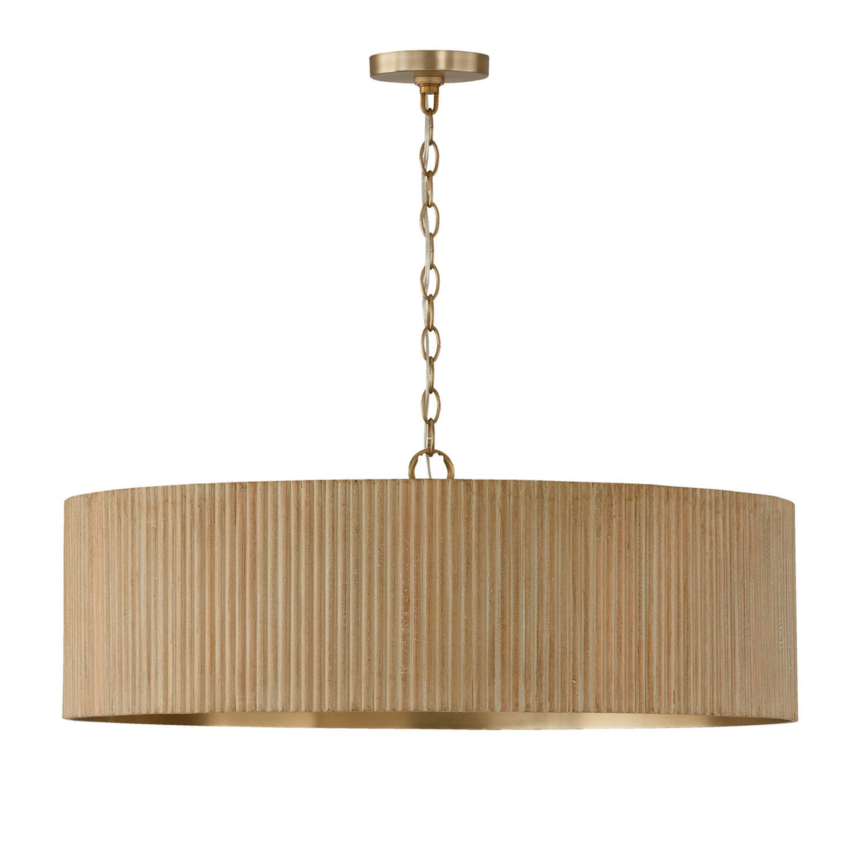 Leery Chandelier 31", Whitewash and Matte Brass