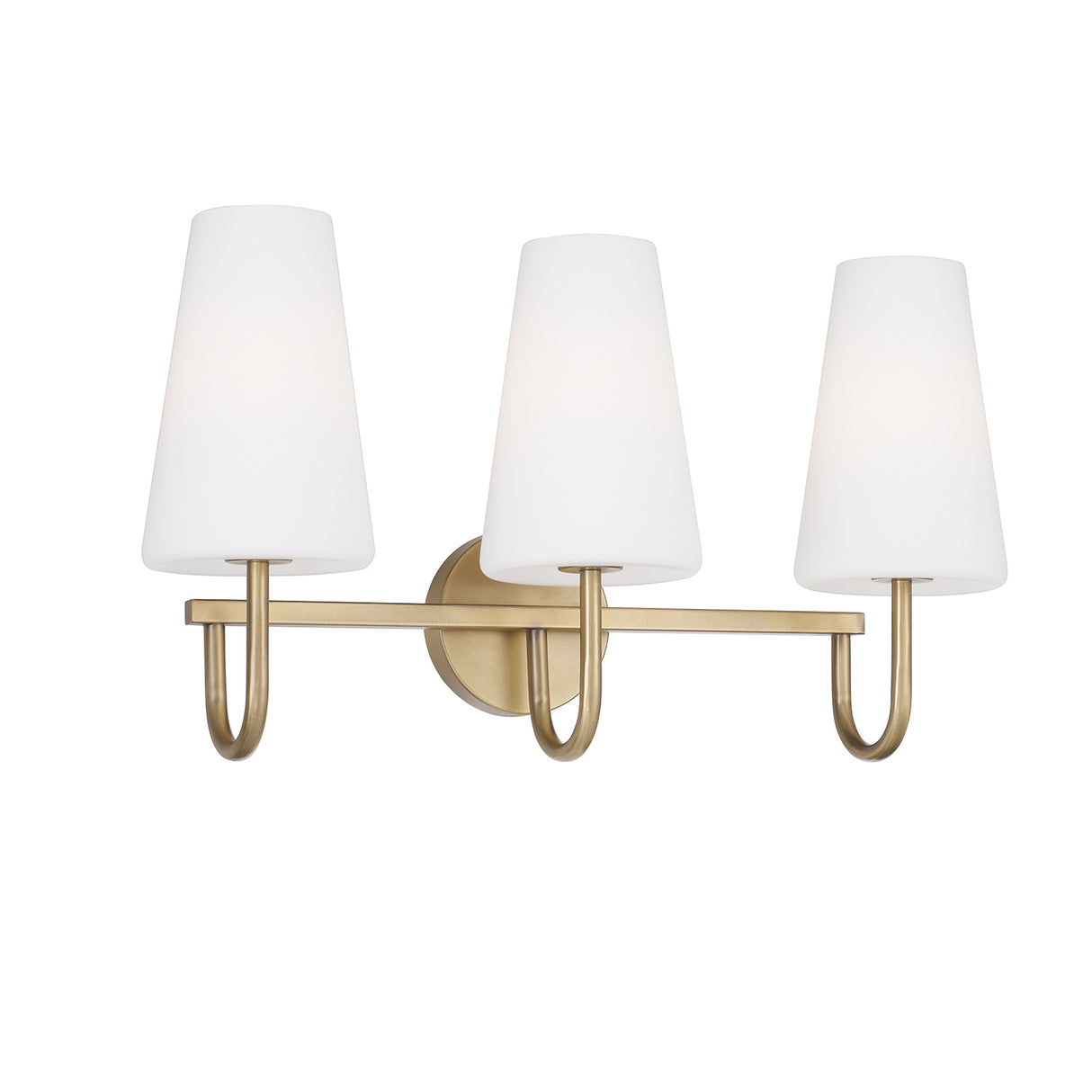 Viola 3 Light Vanity, Aged Brass