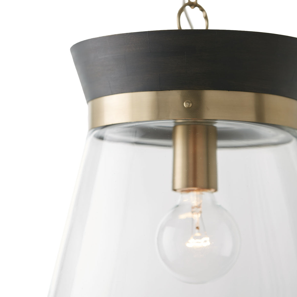 Maren Pendant 12", Ebony and Matte Brass