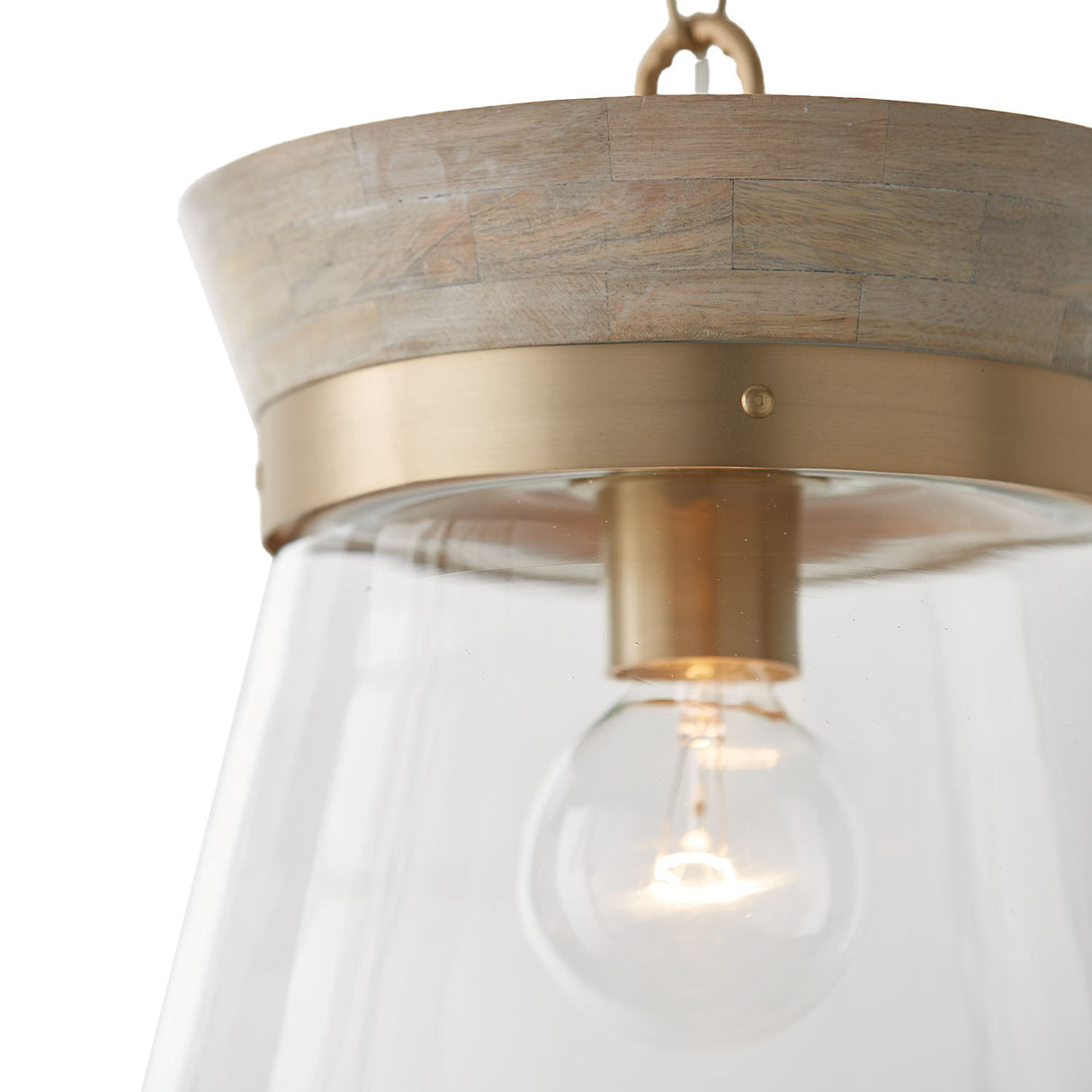 Maren Pendant 12", Whitewash and Matte Brass
