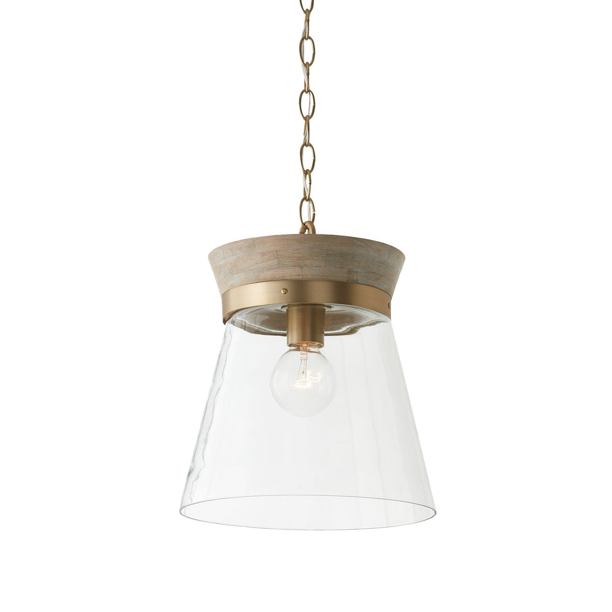 Maren Pendant 12", Whitewash and Matte Brass