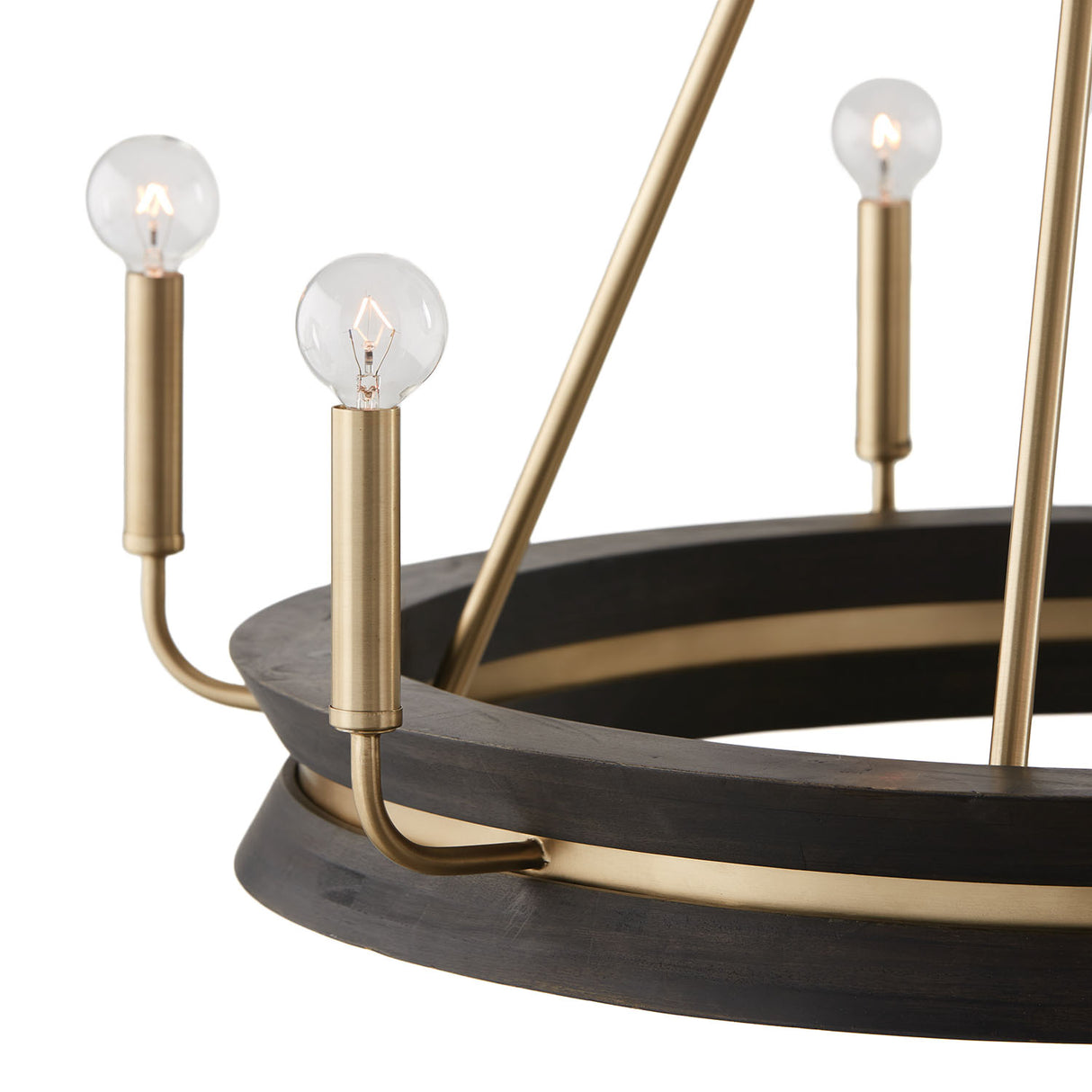 Maren 6 Light Chandelier 31", Ebony and Matte Brass