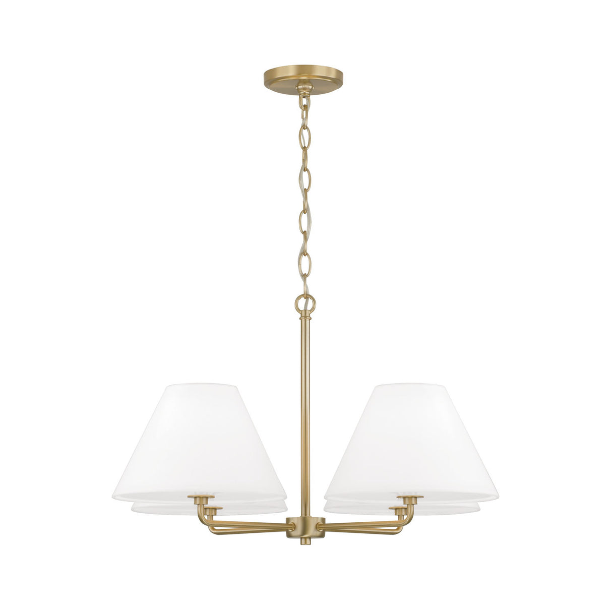Simone 4 Light Chandelier 27", Matte Brass