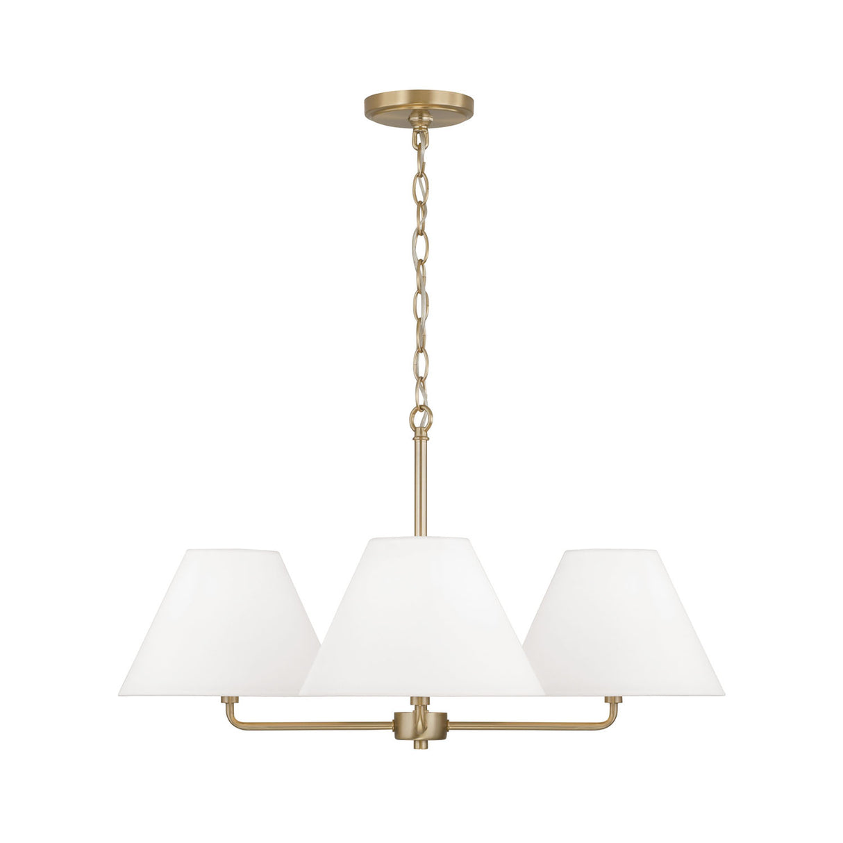 Simone 4 Light Chandelier 27", Matte Brass
