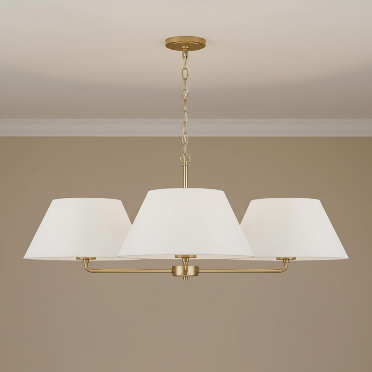 Simone 4 Light Chandelier 39", Matte Brass