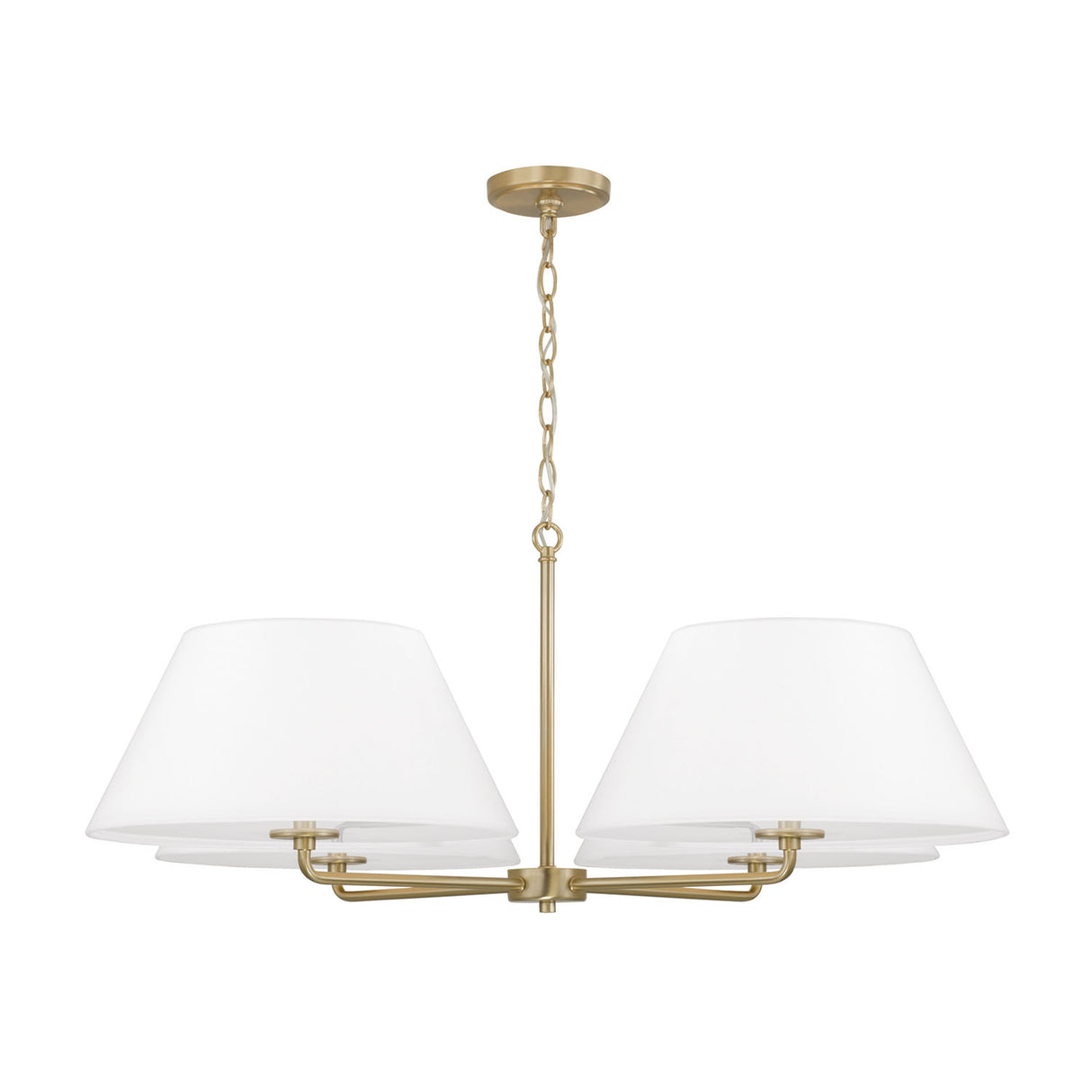 Simone 4 Light Chandelier 39", Matte Brass