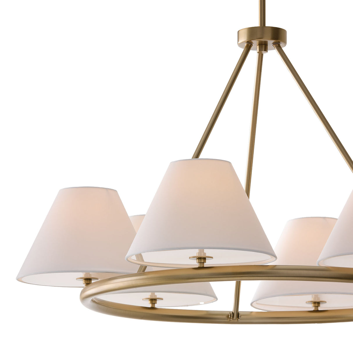 Simone 6 Light Ring Chandelier 35", Matte Brass