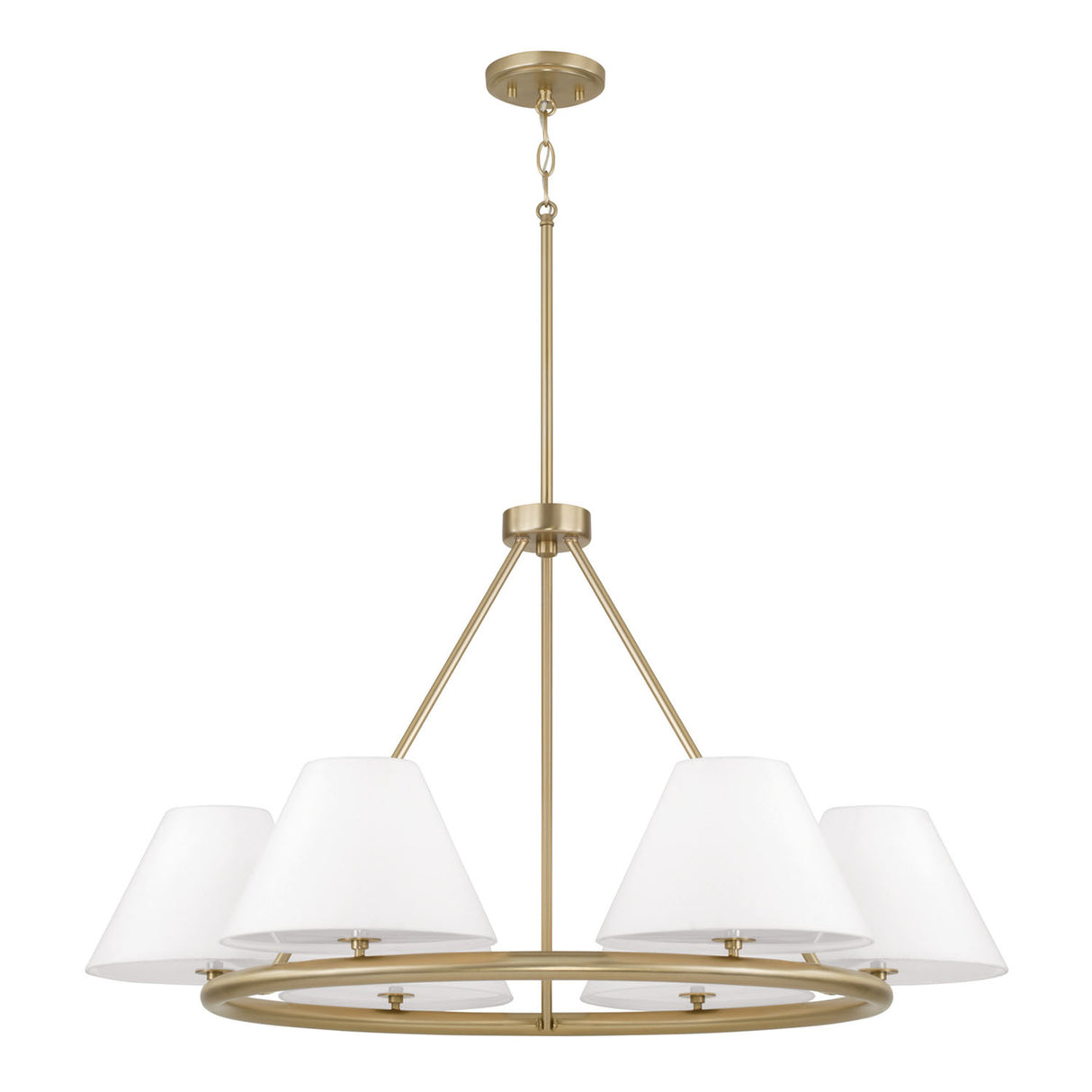 Simone 6 Light Ring Chandelier 35", Matte Brass