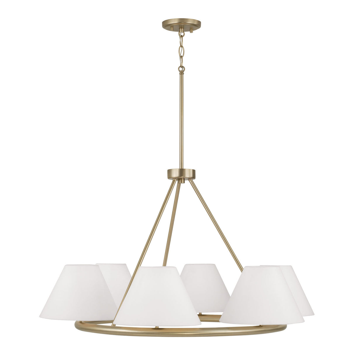 Simone 6 Light Ring Chandelier 35", Matte Brass