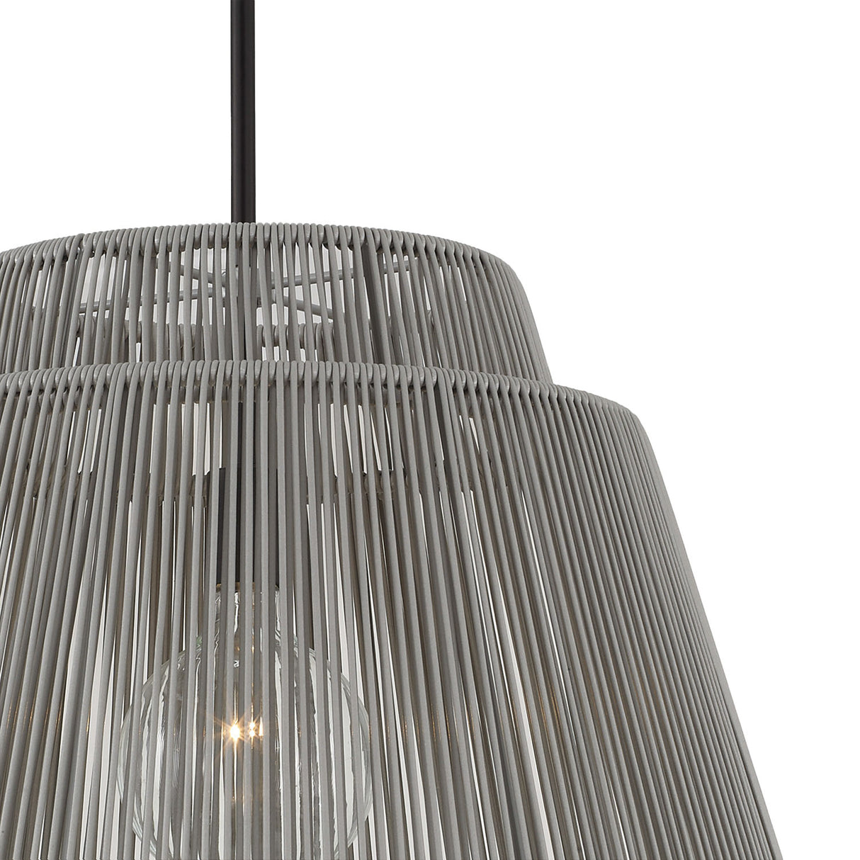 Luma Outdoor Pendant 23", Gray and Black