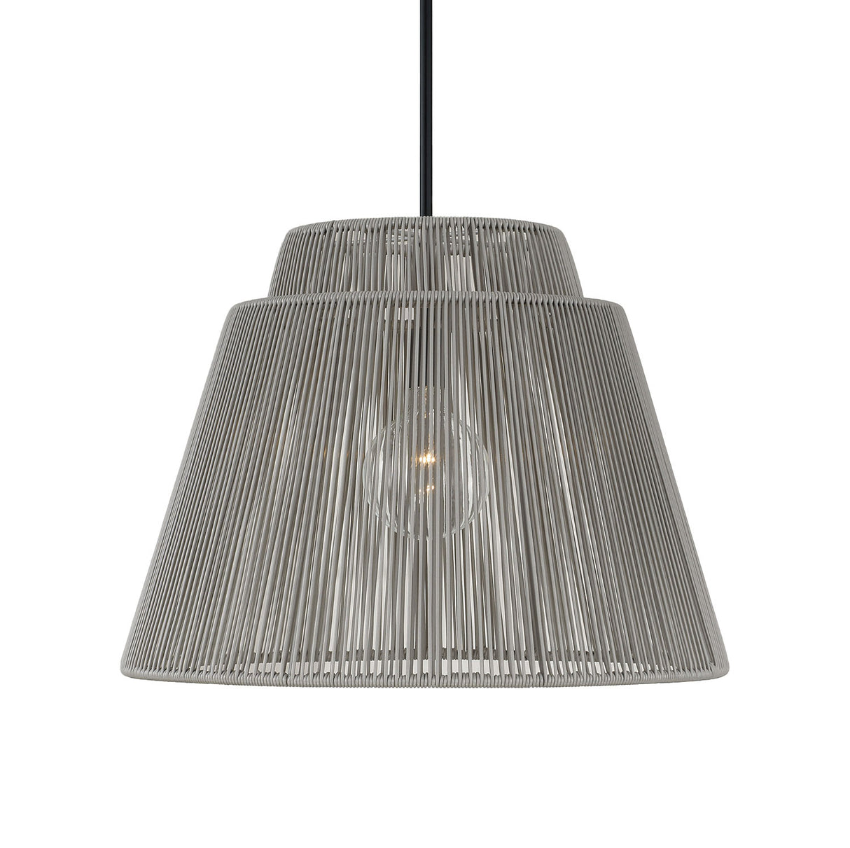 Luma Outdoor Pendant 23", Gray and Black