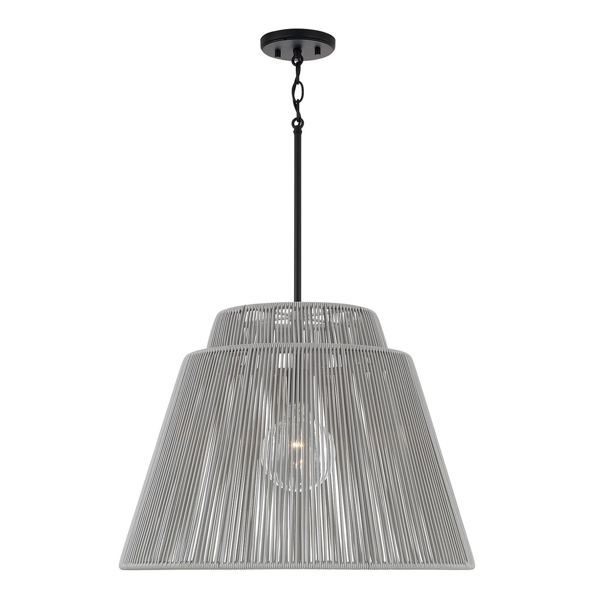 Luma Outdoor Pendant 23", Gray and Black