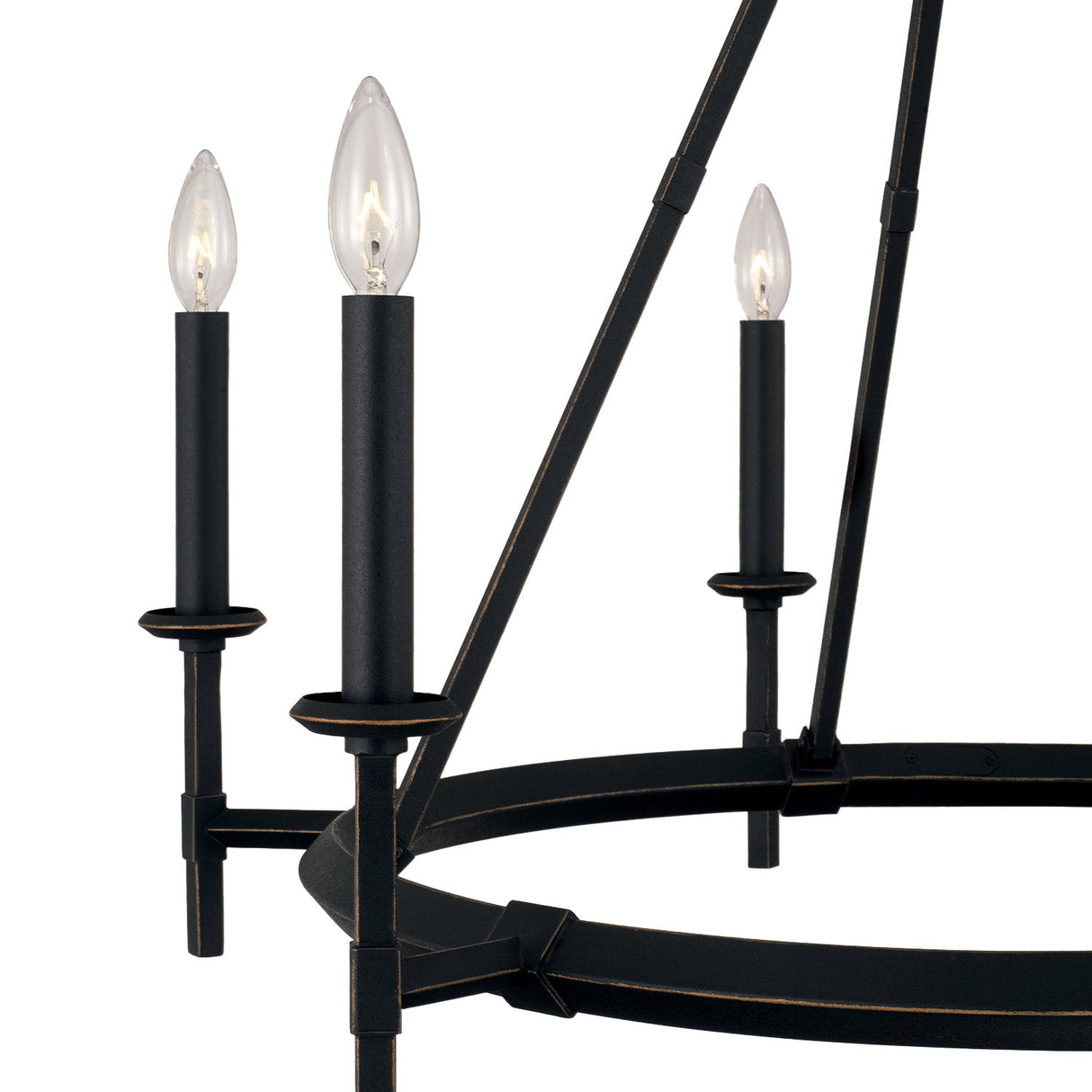 Bexley 6 Light Ring Chandelier 33", Brushed Black Iron