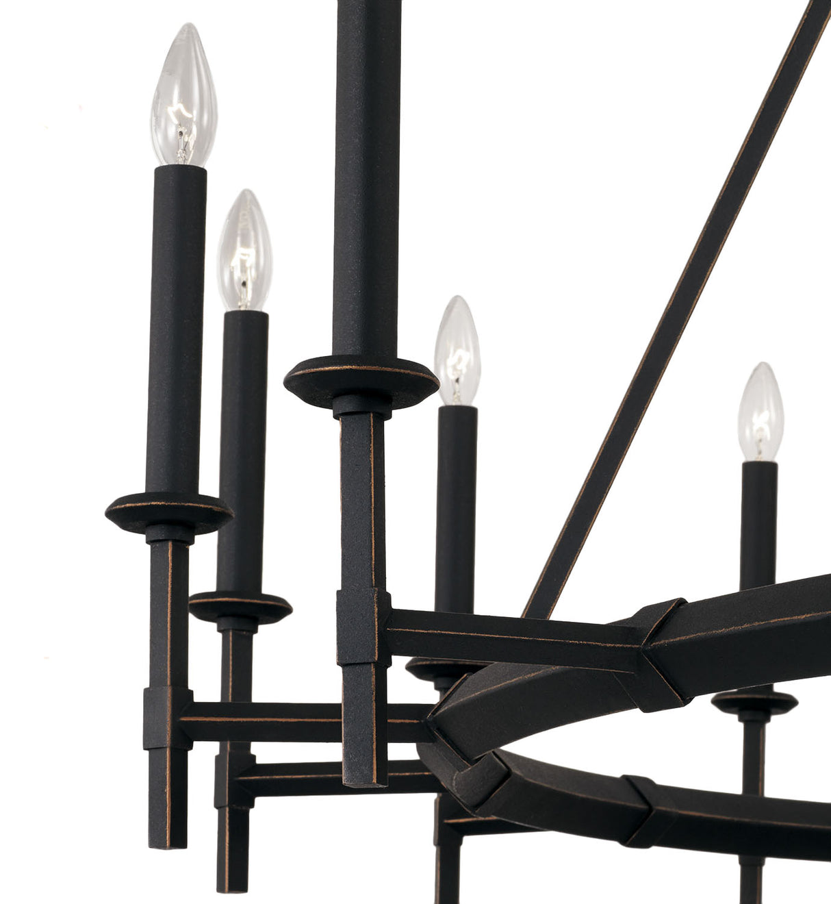 Bexley 16 Light Ring Chandelier 60", Brushed Black Iron