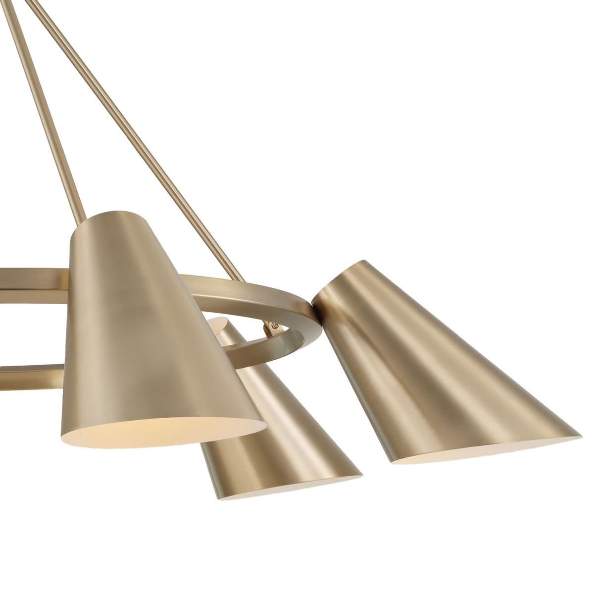 Crosby 6 Light Ring Chandelier 48", Matte Brass