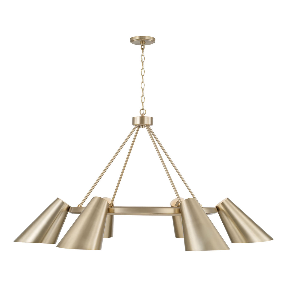 Crosby 6 Light Ring Chandelier 48", Matte Brass