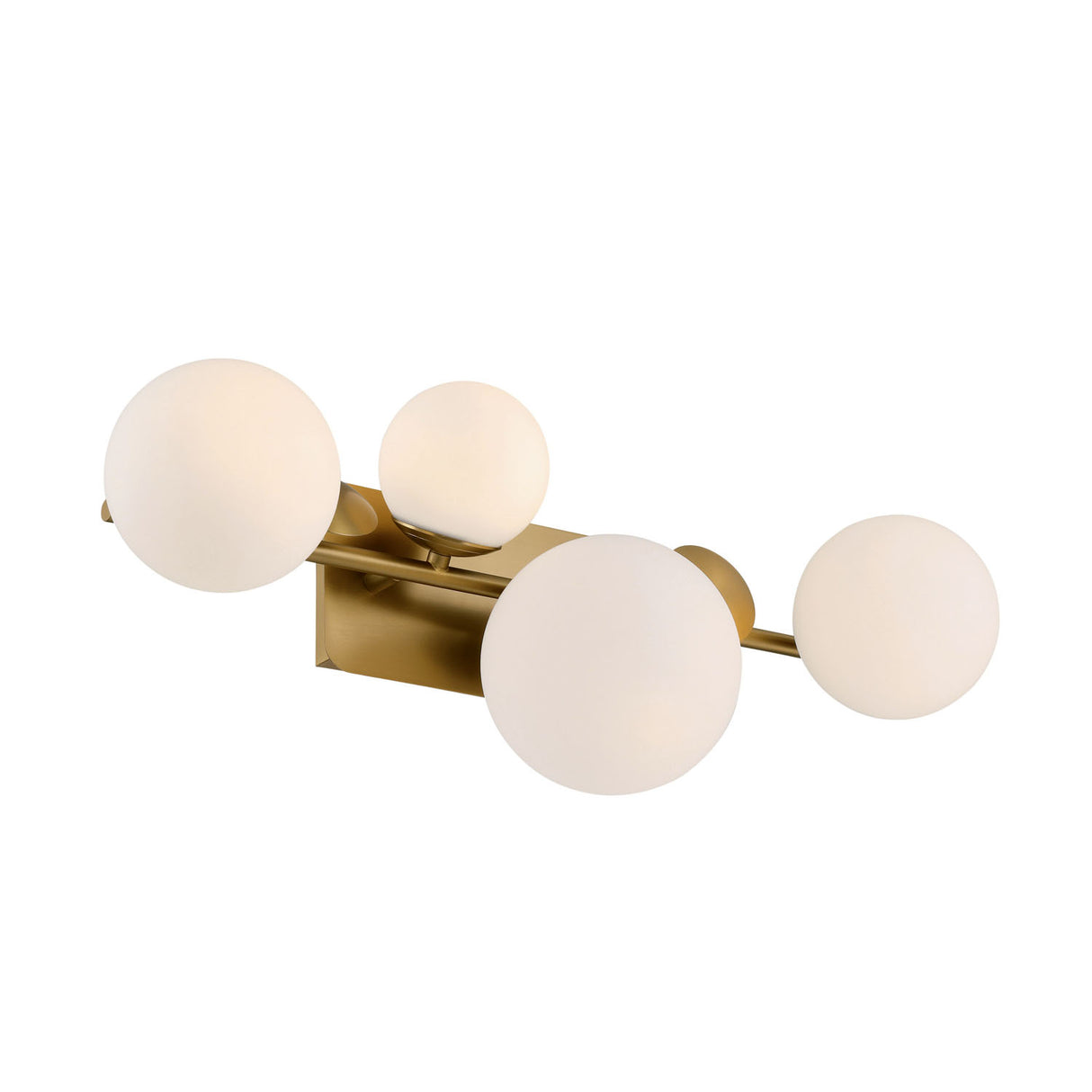 Inari LED 4 Light Vanity, Brass with Opal Glass