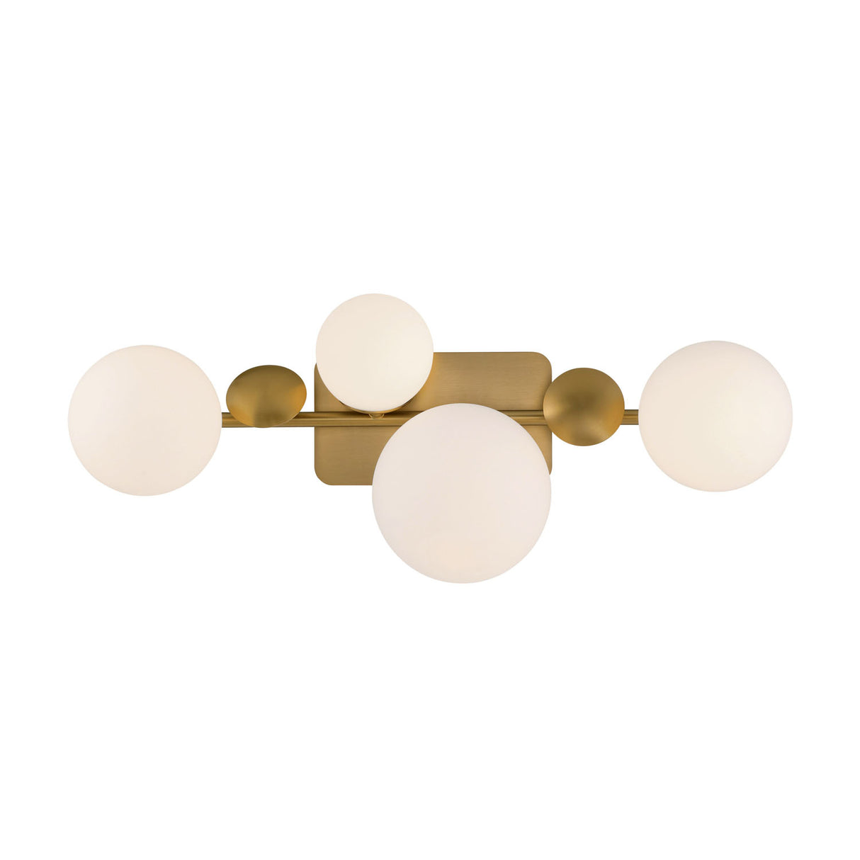Inari LED 4 Light Vanity, Brass with Opal Glass