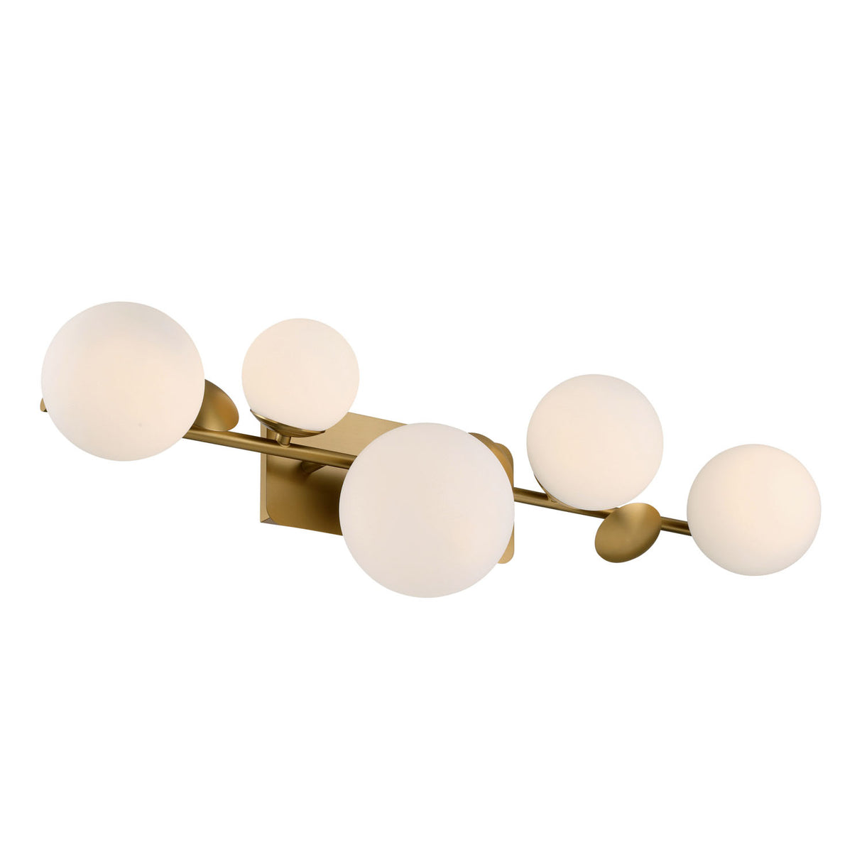 Inari LED 5 Light Vanity, Brass with Opal Glass
