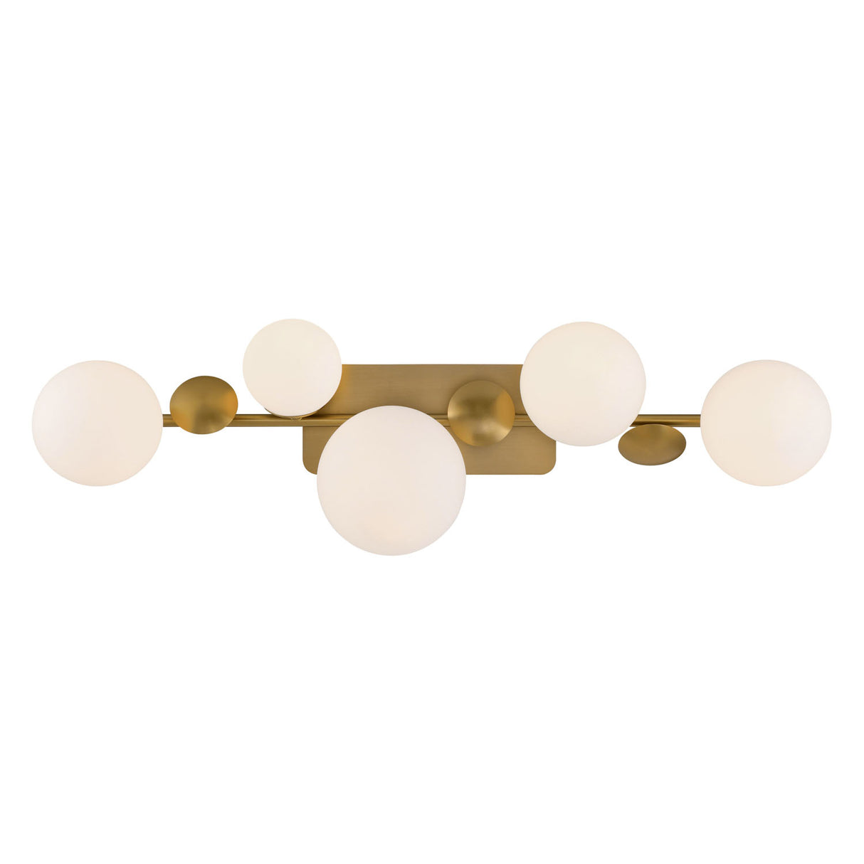 Inari LED 5 Light Vanity, Brass with Opal Glass