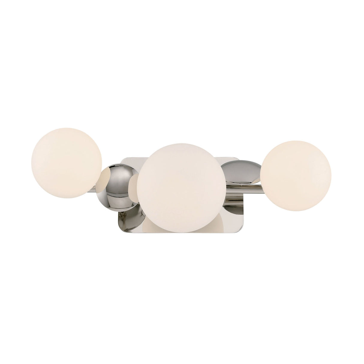Inari LED 3 Light Vanity, Polished Nickel with Opal Glass
