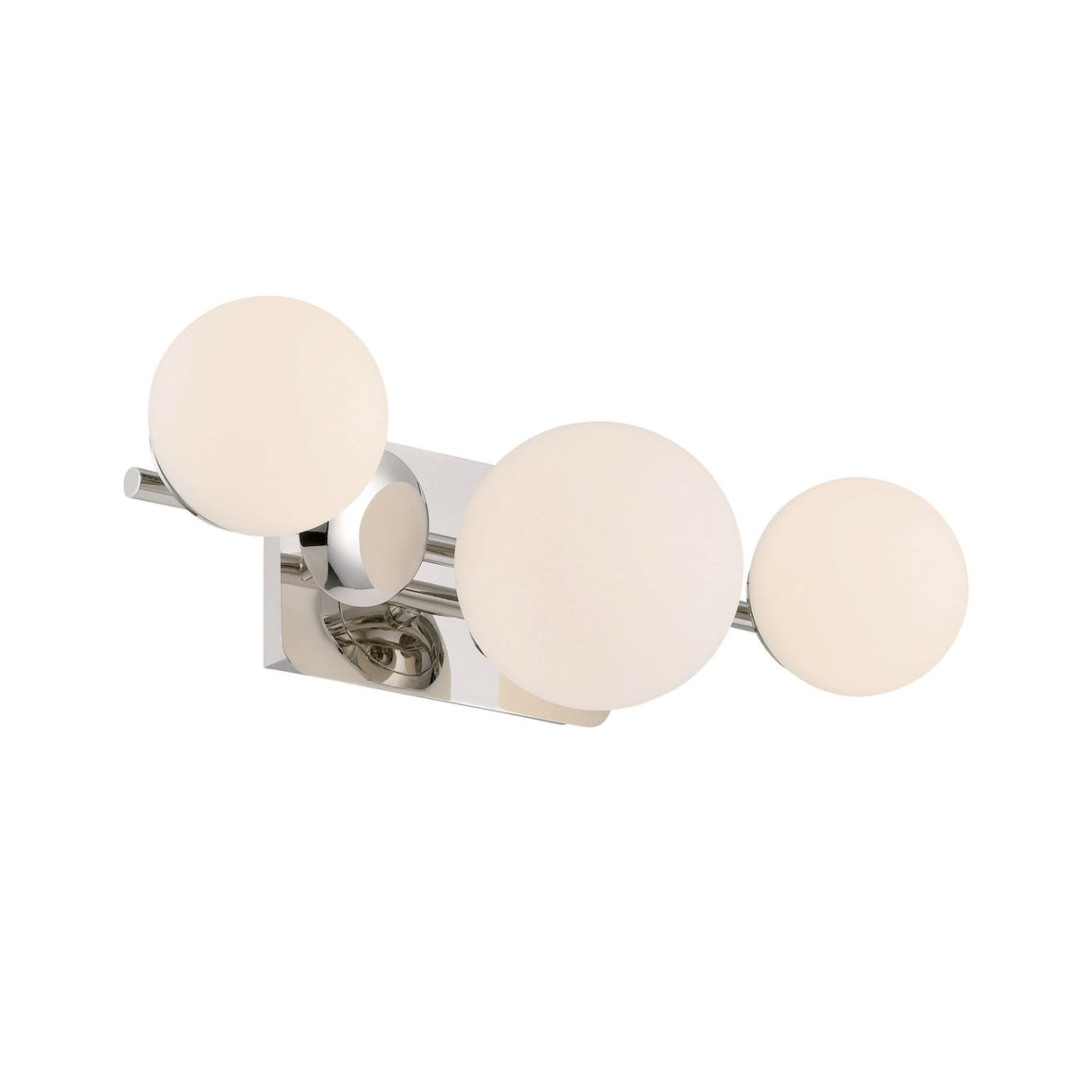 Inari LED 3 Light Vanity, Polished Nickel with Opal Glass