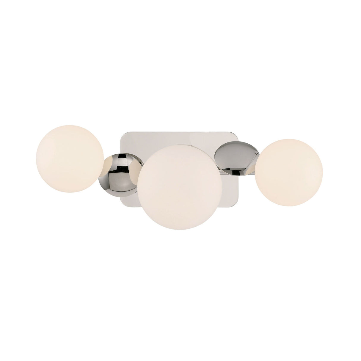 Inari LED 3 Light Vanity, Polished Nickel with Opal Glass