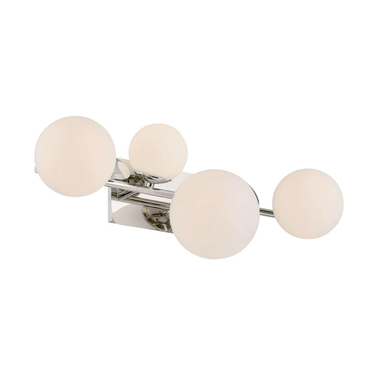 Inari LED 4 Light Vanity, Polished Nickel with Opal Glass