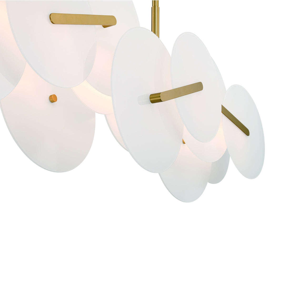 Malya LED  Linear Chandelier 56", Brass with Opal Glass