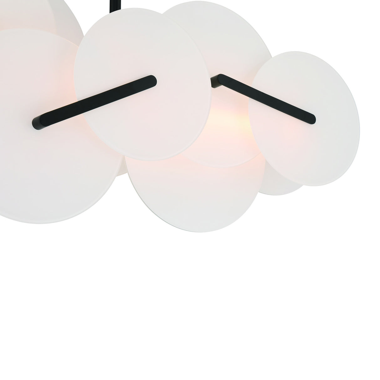 Malya LED Linear Chandelier 56", Matte Black with Opal Glass