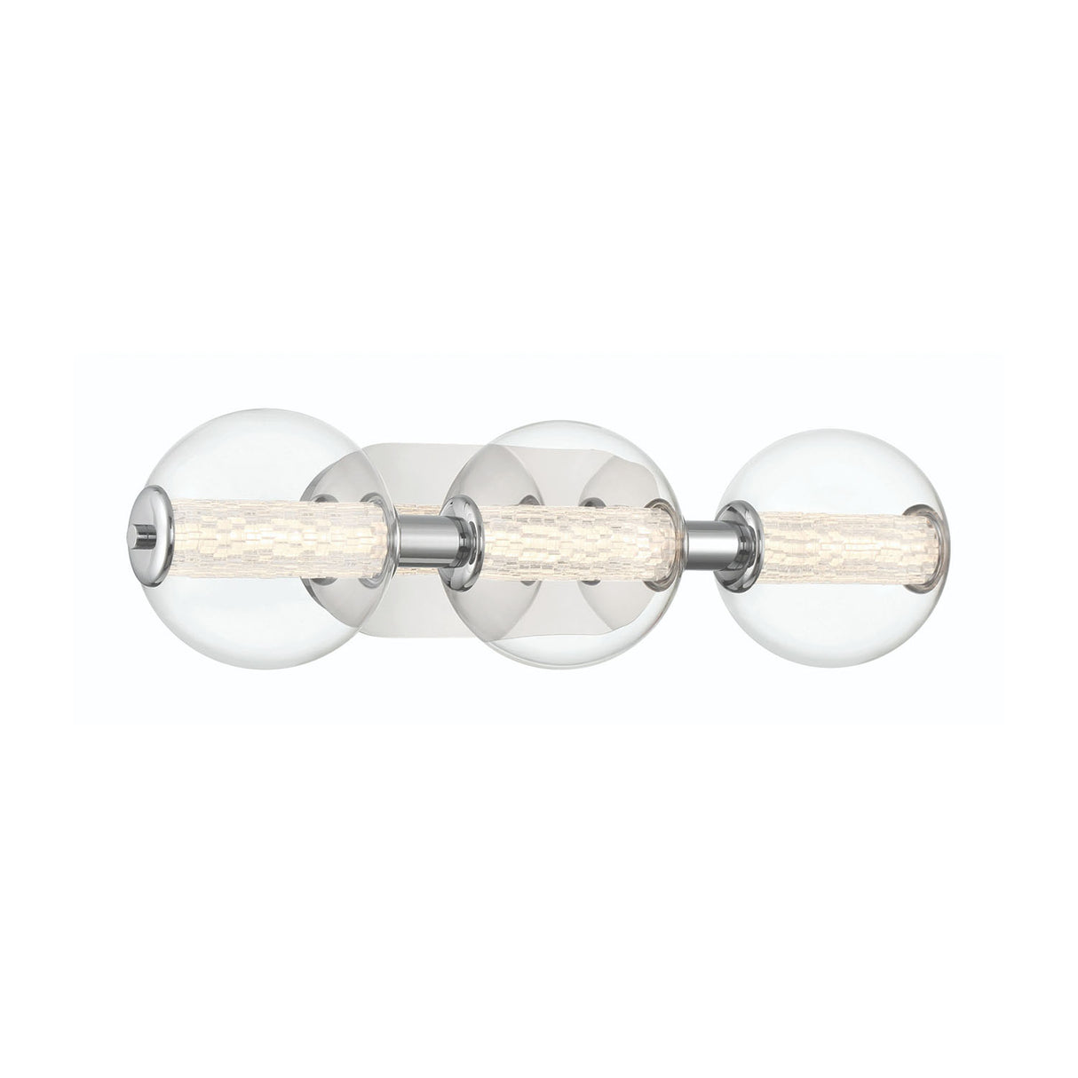 Elara LED 3 Light Vanity 25", Chrome and Clear Glass