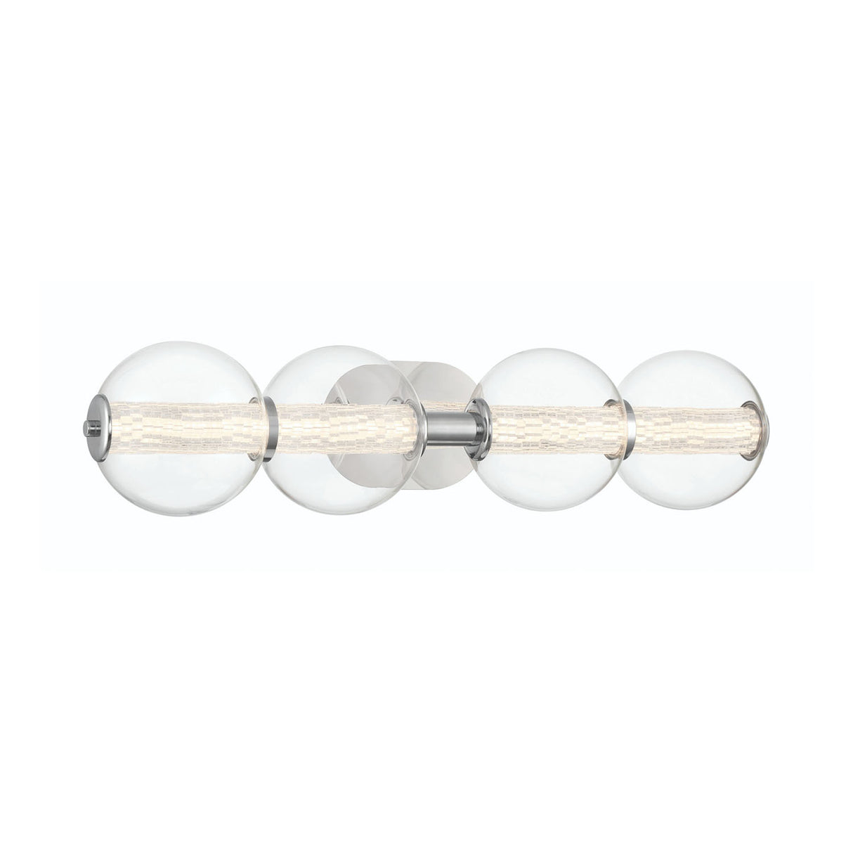 Elara LED 4 Light Vanity 30", Chrome and Clear Glass