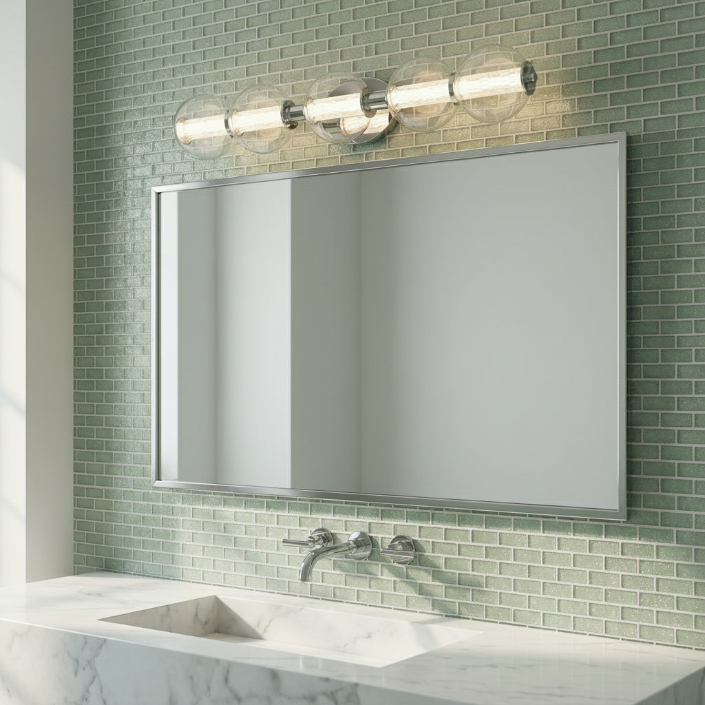 Elara LED 5 Light Vanity 38" for Modern home with Chrome accents