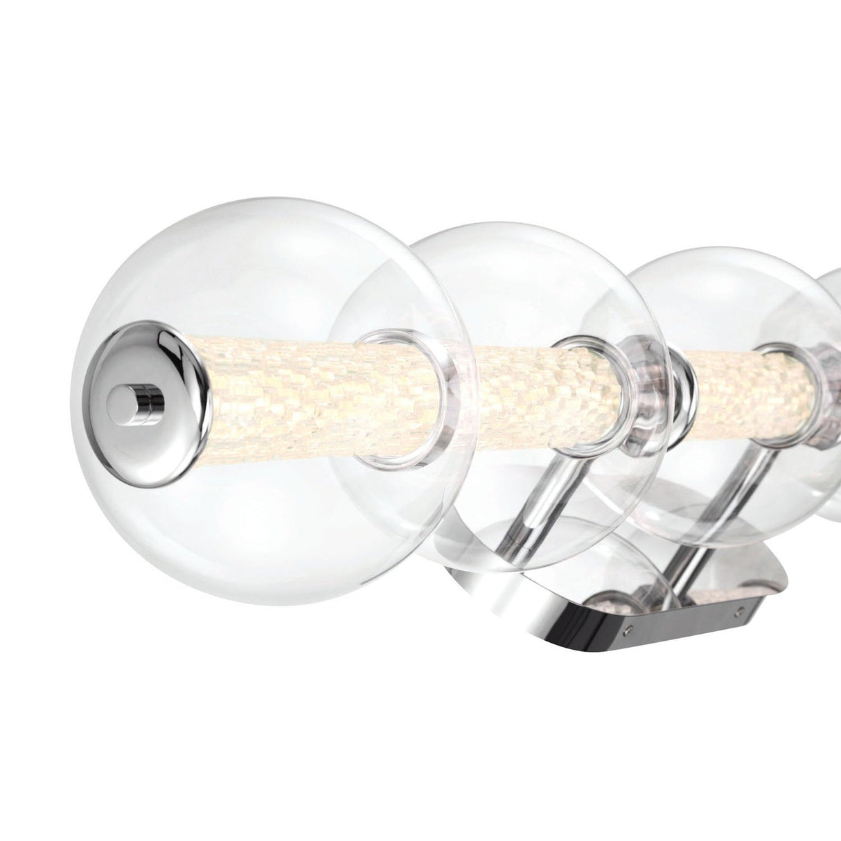 Elara LED 5 Light Vanity 38", Chrome and Clear Glass