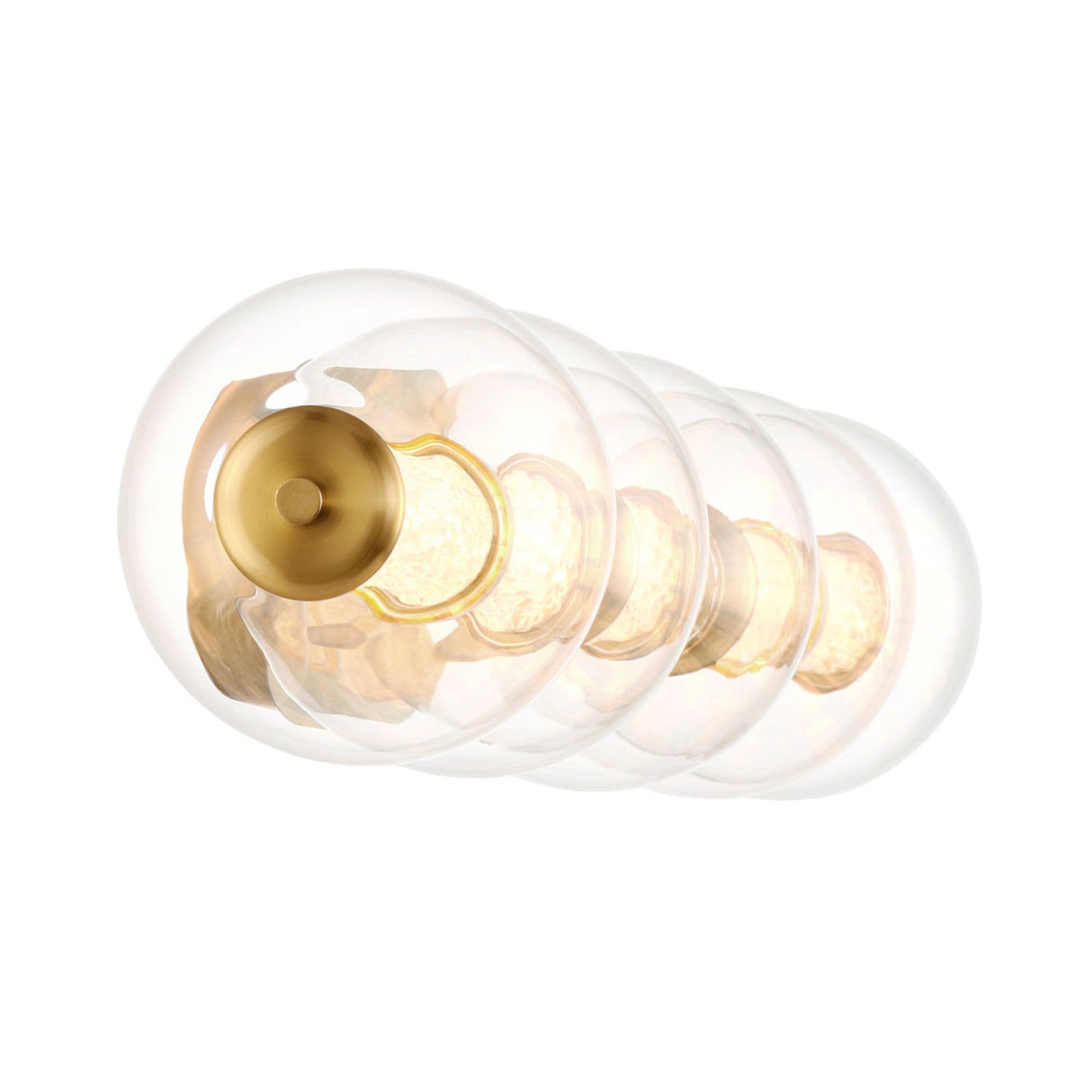 Elara LED 5 Light Vanity 38", Brass and Clear Glass
