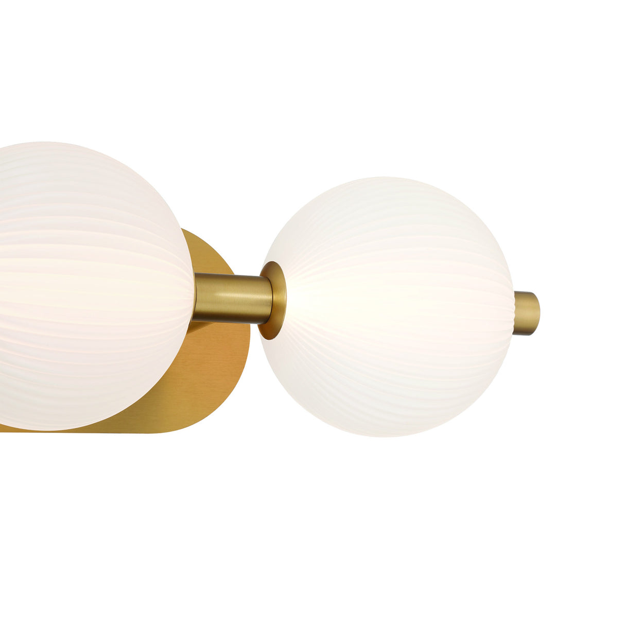 Nola LED 3 Light Vanity 23", Brass and Ribbed Opal Glass