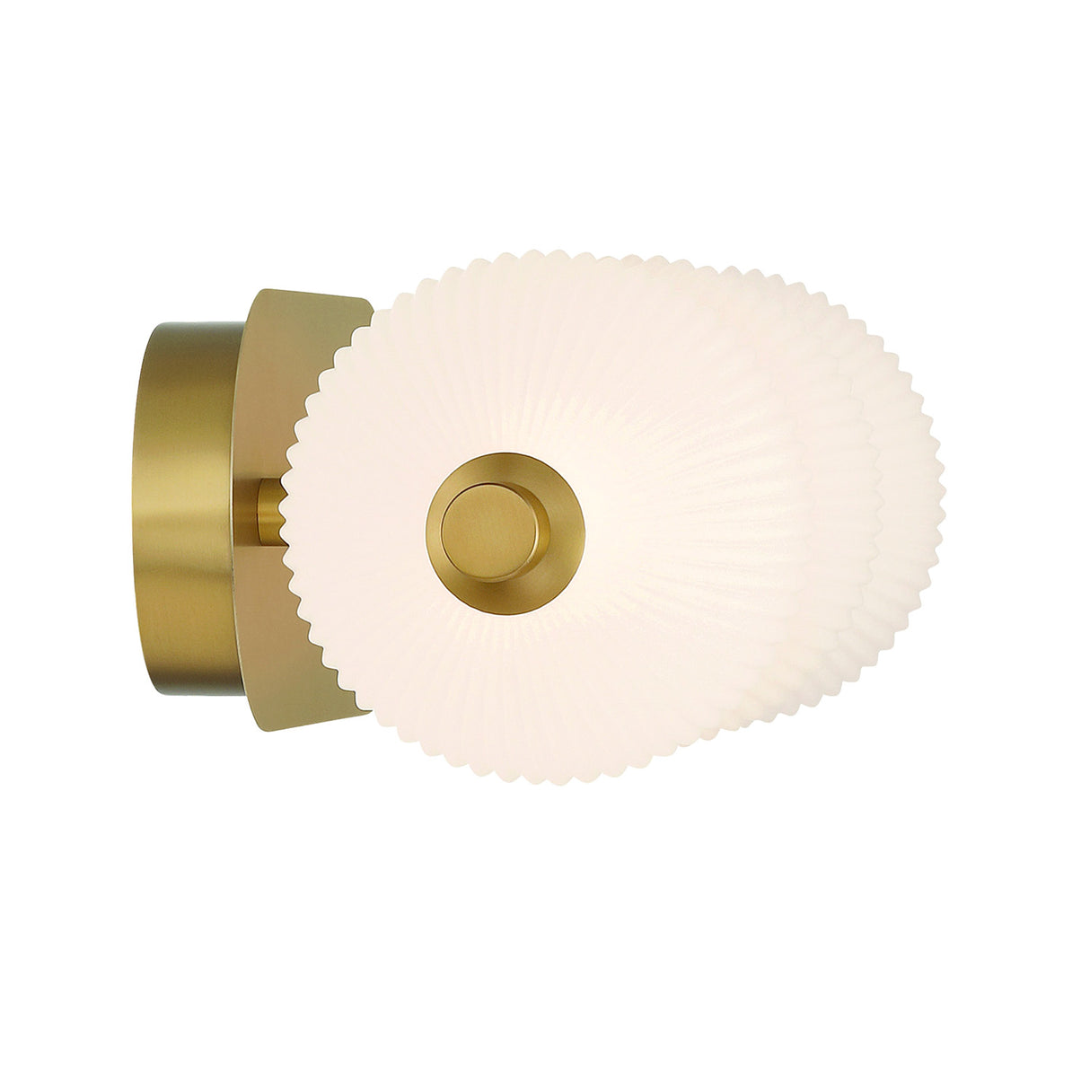 Nola LED 3 Light Vanity 23", Brass and Ribbed Opal Glass