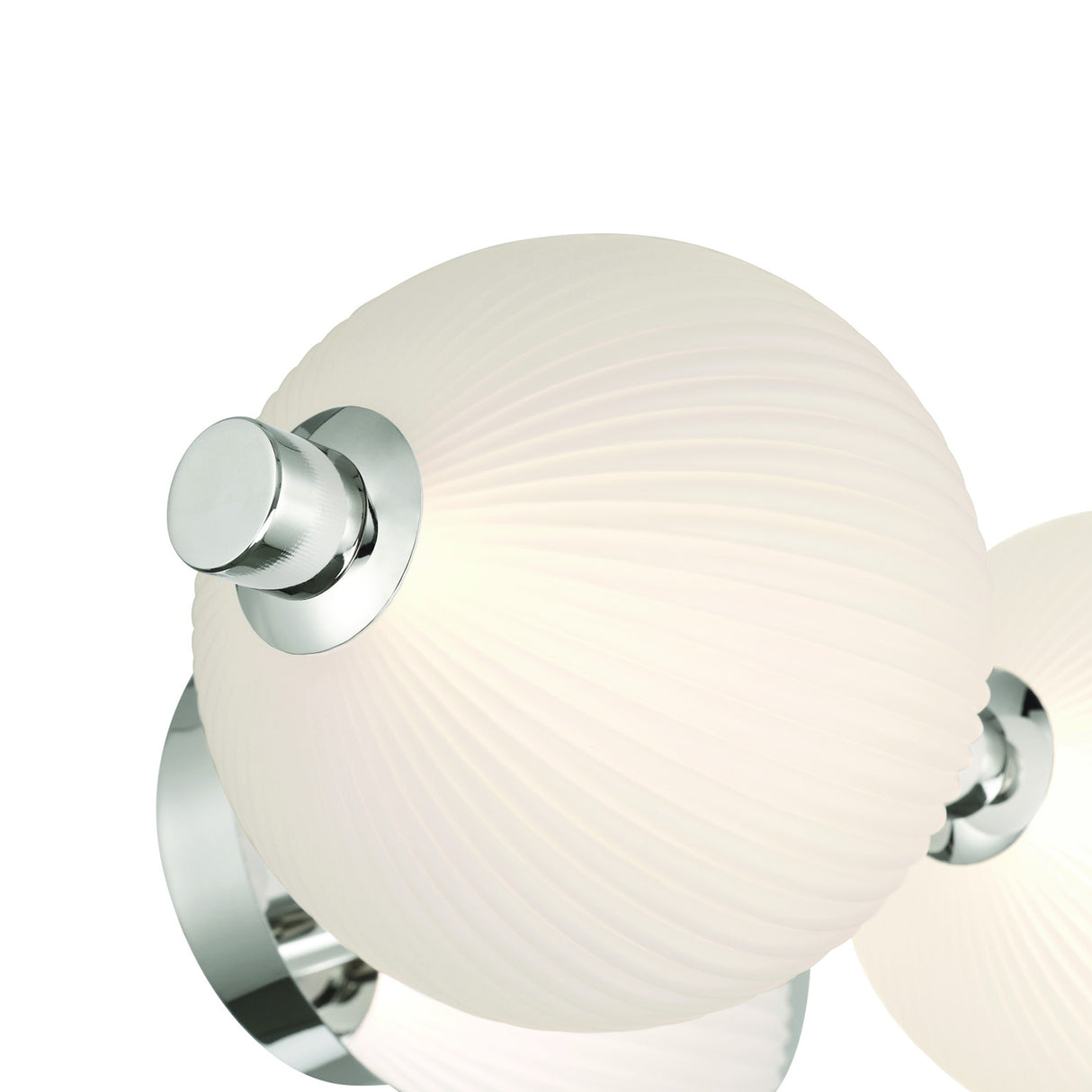 Nola LED 2 Light Vanity 15", Polished Nickel and Ribbed Opal Glass