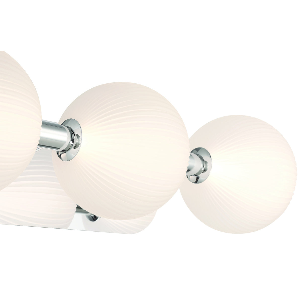 Nola LED 3 Light Vanity 23", Polished Nickel and Ribbed Opal Glass