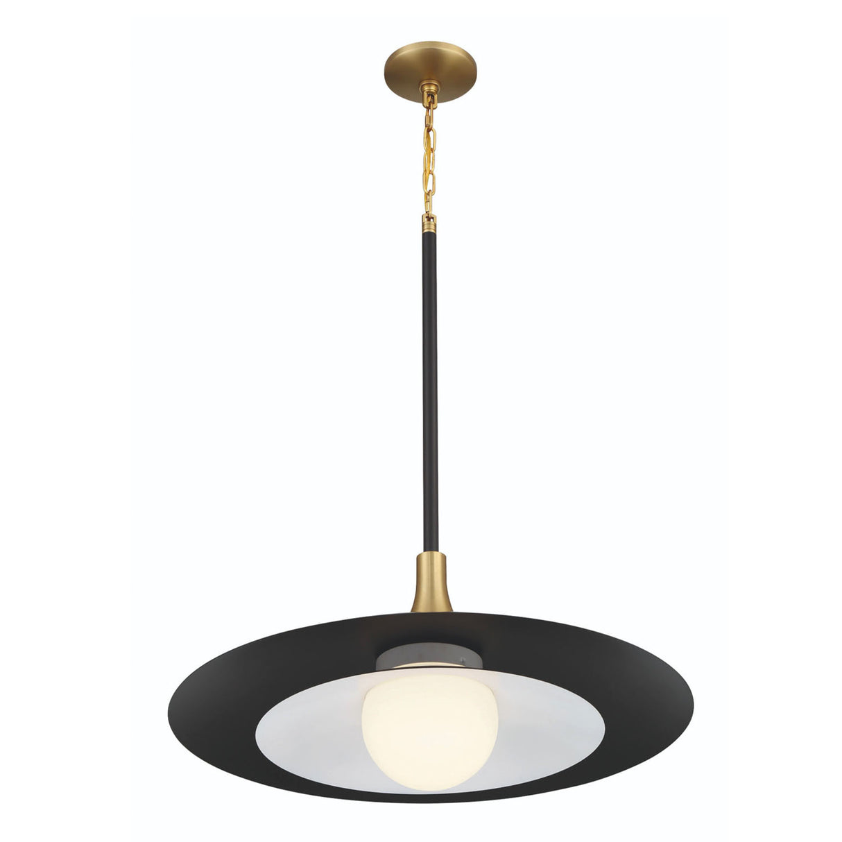 Yates Large LED Pendant 30", Matte Black