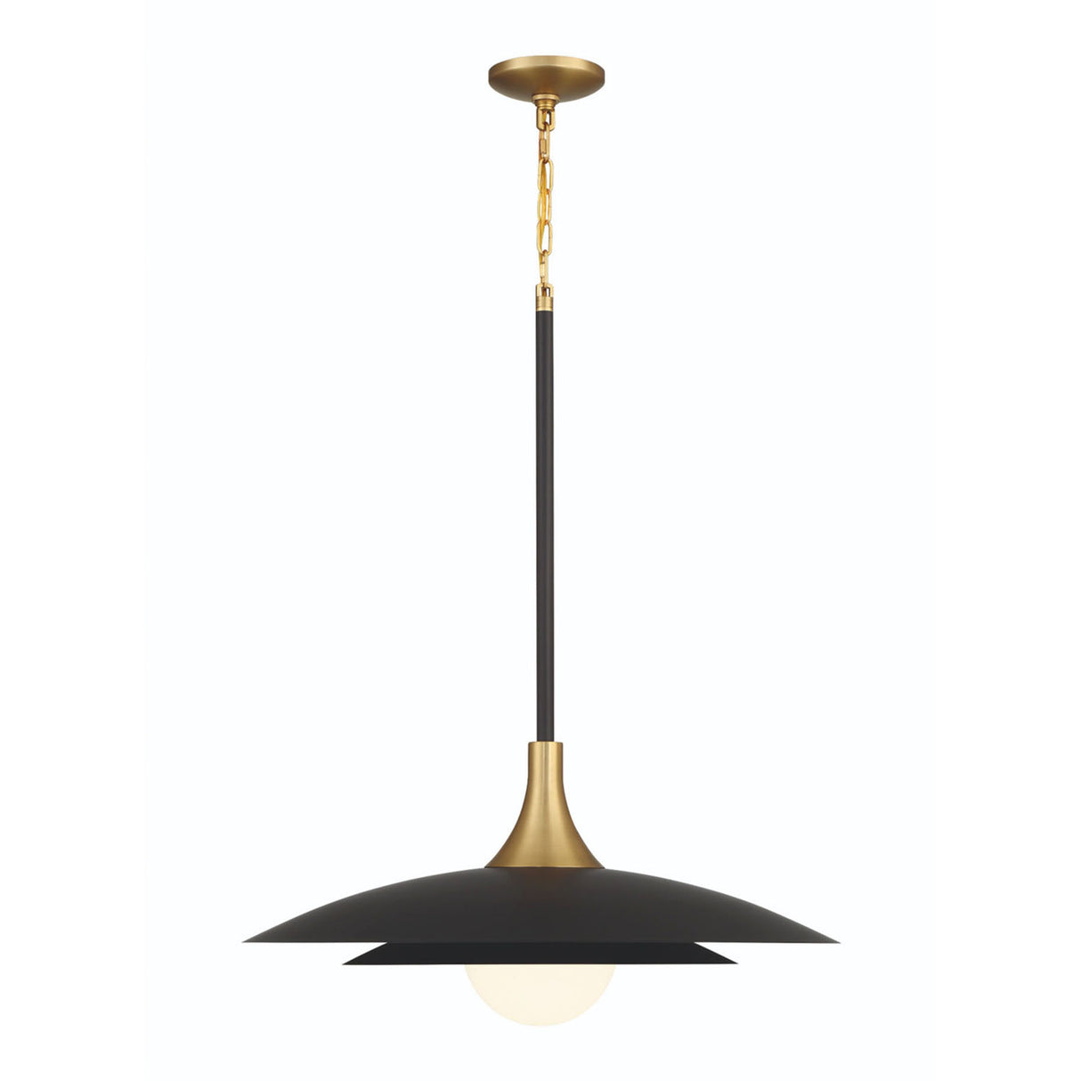 Yates LED Pendant 30", Matte Black