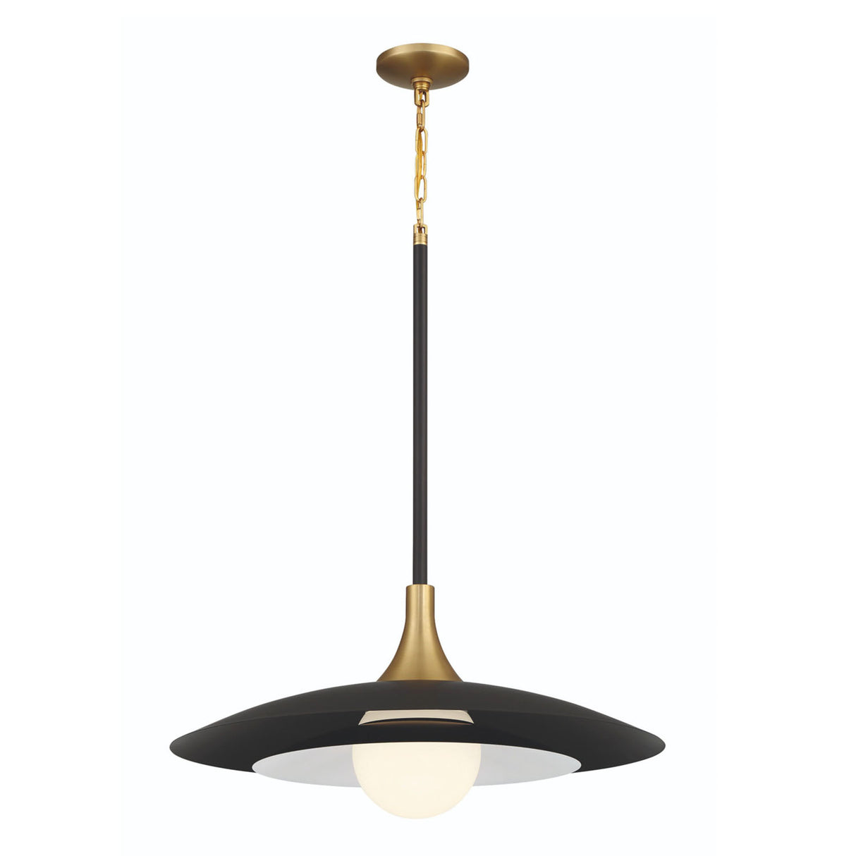 Yates LED Pendant 30", Matte Black